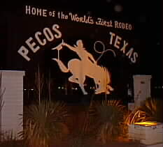 World's First Rodeo sign in Pecos